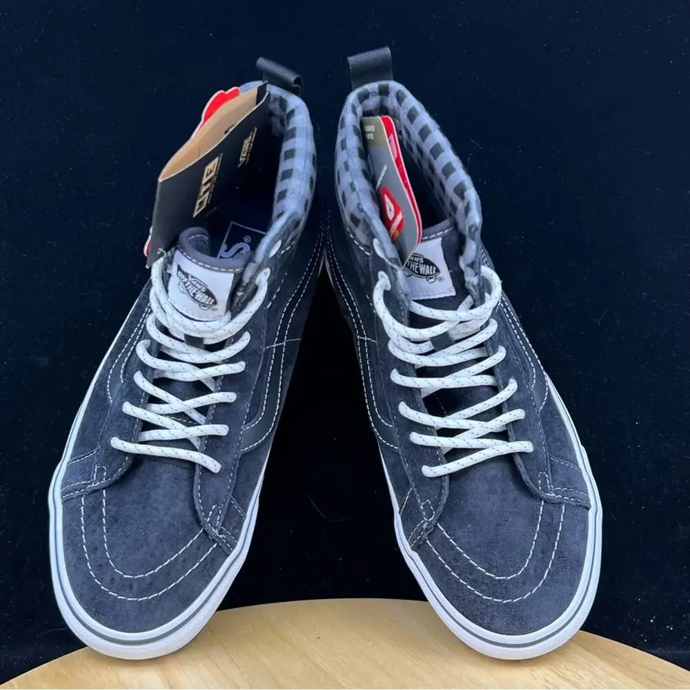Vans Sneakers Mens 7 Gray Sk8-Hi MTE-1 Plaid Ultra Cush Water Repellent Suede